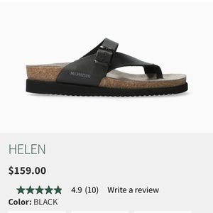 Black Leather Mephisto Sandals